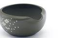 Tezumi — Japanese Katakuchi - Plum Blossoms Ryokudei Tokoname Water Cooler - 180ml — closeup of the glaze