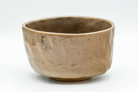 Japanese Matcha Bowl - 久 Beige Glazed Wabi-Sabi Badarai-gata Chawan - 300ml
