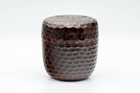 Japanese Chazutsu - Burgundy Plum Blossoms Plastic Tea Canister - 200ml - Tezumi