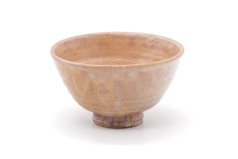 Japanese Matcha Bowl - Beige Drip-Glazed Ido-gata Hagi Chawan - 300ml