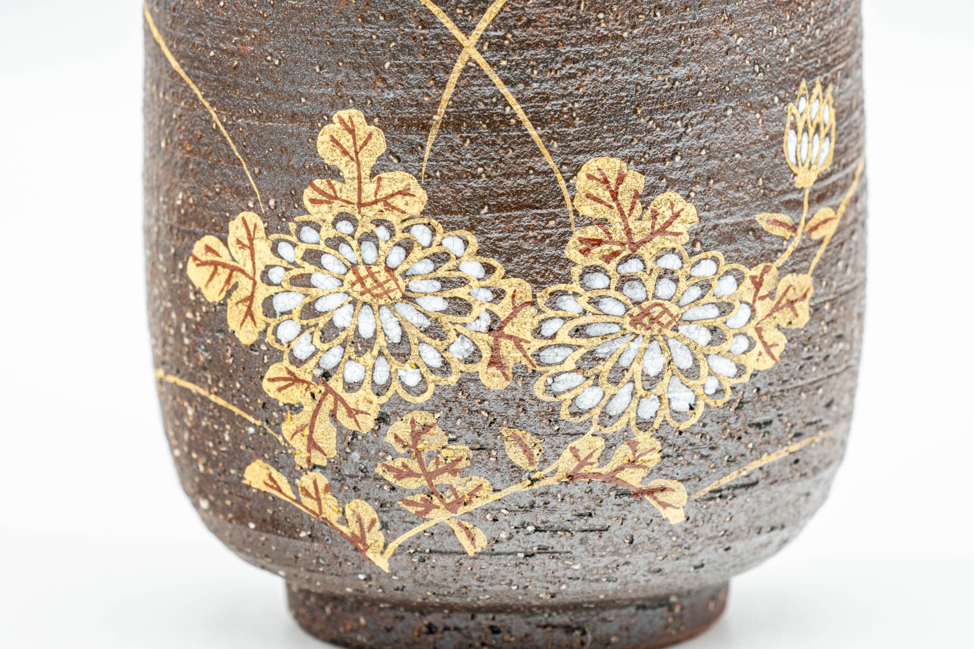 Japanese Teacup - Floral Textured Kiyomizu-yaki Yunomi - 200ml