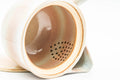 Tezumi — Japanese Kyusu - Beige Peach Glazed Hagi-yaki Do-ake Teapot - 320ml — side profile showing the spout and handle