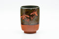 Tezumi — Japanese Teacup - Floral Brown Glazed Tokoname-yaki Yunomi - 180ml — front view