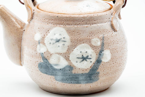 Japanese Dobin - Large Floral Pink Shino Glazed Ceramic Teapot - 750ml