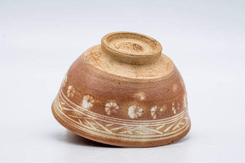 Japanese Matcha Bowl - Small Pink White Glazed Mishima Chawan - 100ml