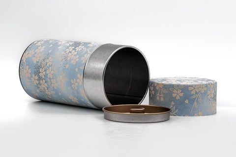 Blue Beige Sakura Washi Tea Canister - 200g