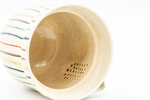 Japanese Houhin - Colorfully Striped Collared Do-ake Teapot - 250ml - Tezumi