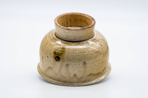 Japanese Matcha Bowl - Crazed Drip-Glazed Yellow Bajyohai Chawan - 300ml