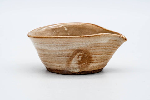 Japanese Katakuchi - Small Beige Glazed Hagi-yaki Water Cooler - 80ml