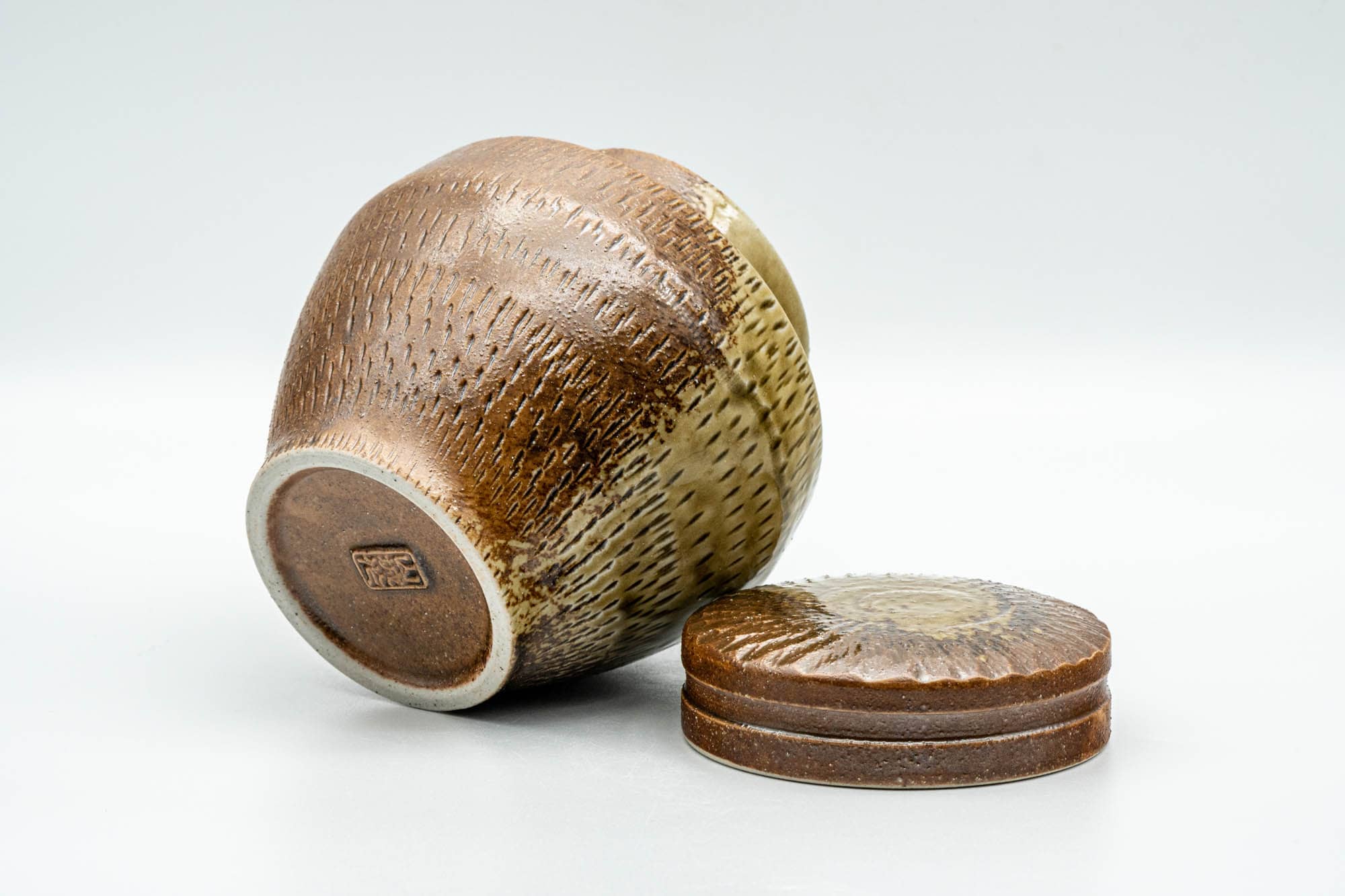 Japanese Chatsubo - 茶壺 Ash Glazed Shigaraki-yaki Tea Canister - 350ml - Tezumi