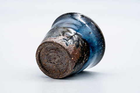 Japanese Teacup - Deep Blue Black Glazed Hagi-yaki Yunomi - 90ml