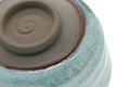 Tezumi — Japanese Matcha Bowl - Teal Snowflake Glazed Hantsutsu-gata Chawan - 410ml — closeup of the glaze