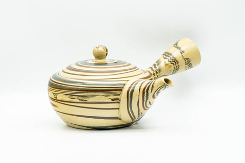 Japanese Kyusu - 伸康 Nobuyasu Nerikomi Tokoname-yaki Teapot - 210ml