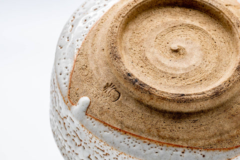 Japanese Matcha Bowl - White Shino Glazed Mino-yaki Chawan - 150ml