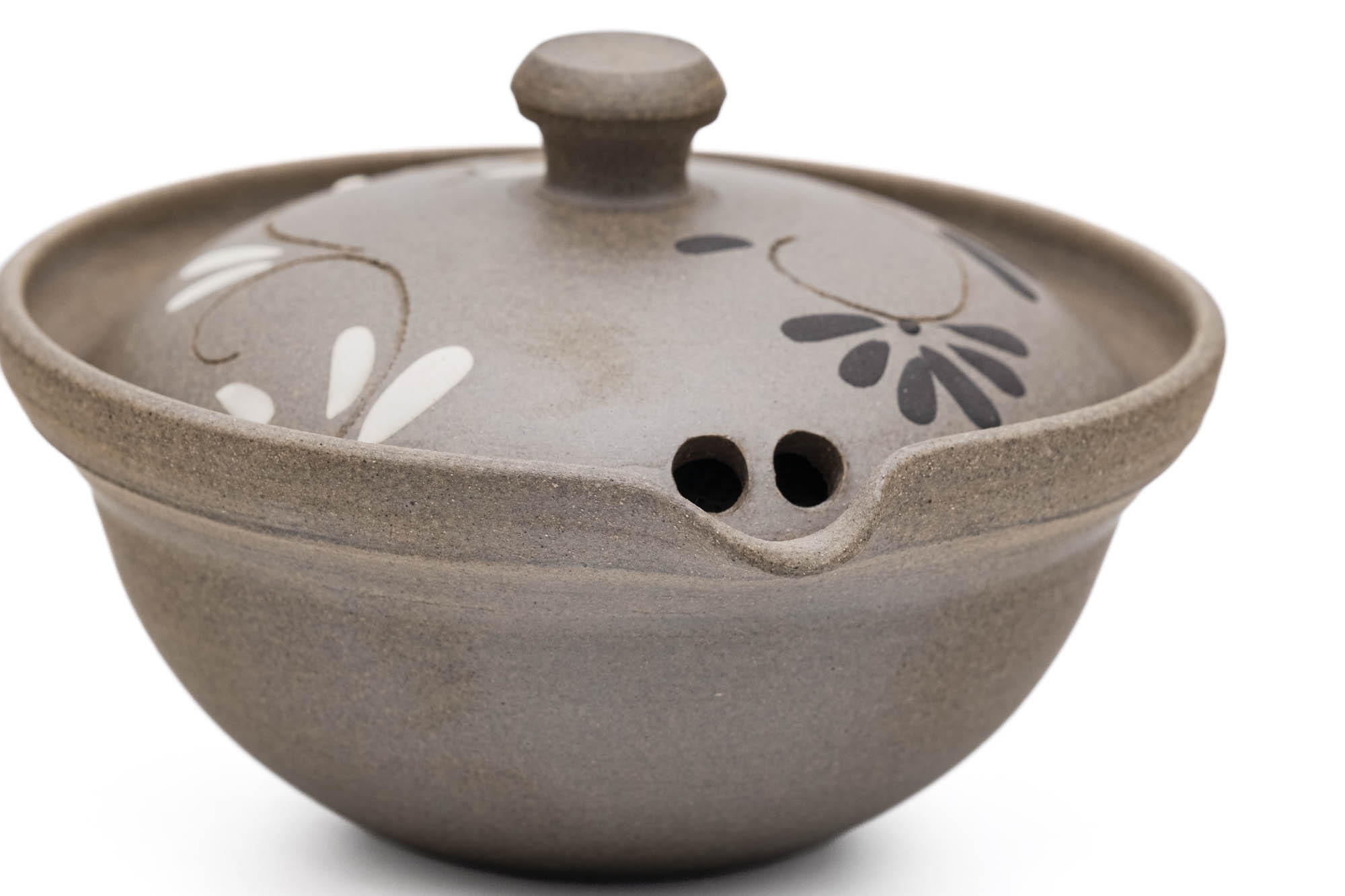 Japanese Chaho - 都築豊 Tsuzuki Yutaka - Floral Yakishime Shiboridashi-style Teapot - 80ml