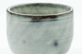 Close-up of the milky white crackle glaze.