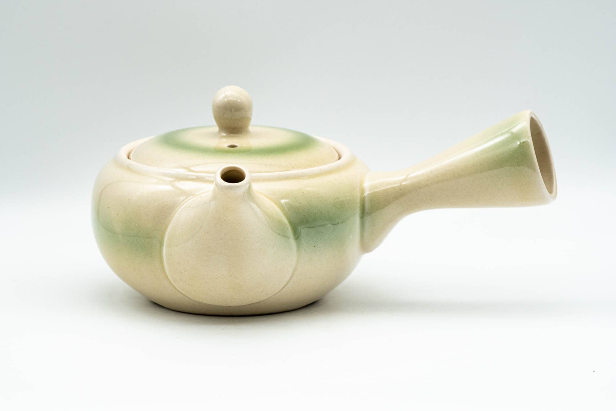 Japanese Kyusu - Lime Green Glazed Obi-ami 360-Degree Filter Teapot - 350ml - Tezumi