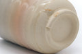 Tezumi — Japanese Teacups - Pair of Meoto Hagi-yaki Yunomi — tipped to show the interior