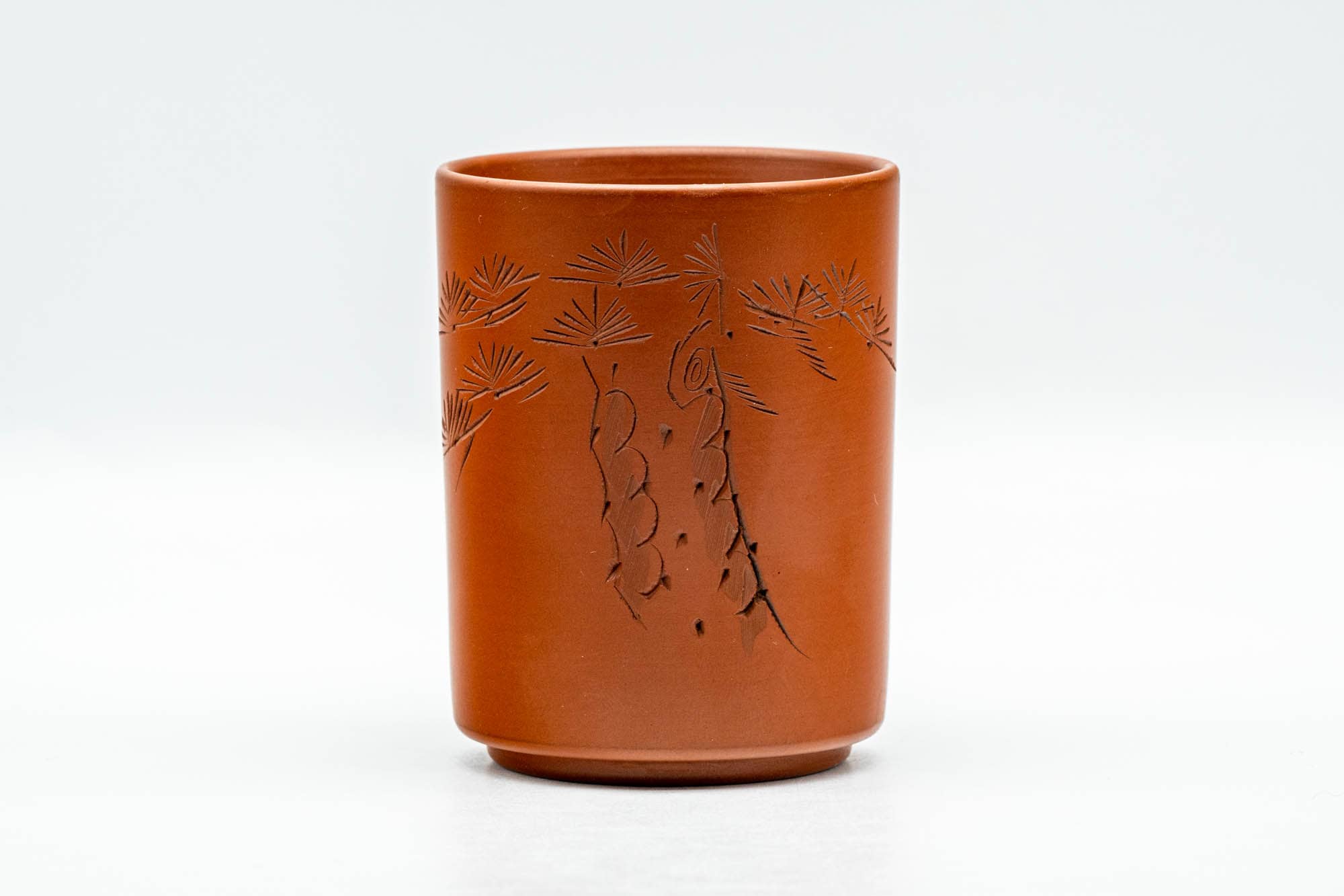 Japanese Teacup - Engraved Long Grass Tokoname-yaki Yunomi - 130ml