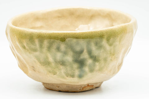 Japanese Matcha Bowl - Beige Green Hand-formed Wabi-Sabi Chawan - 250ml