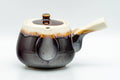 Japanese Kyusu - Brown Yellow Drip-Glazed Debeso Teapot - 275ml - Tezumi