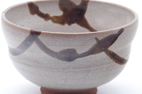 Japanese Matcha Bowl - Beige Brown Drip-Glazed Chawan - 350ml