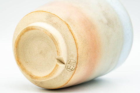 Japanese Teacup - Beige Pink White Weathered Hagi-yaki Yunomi - 160ml
