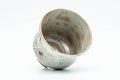 Japanese Matcha Bowl - Standing Crane Grey Pink Gohonte Glazed Winter Chawan with Tomobako Wooden Box - 450ml - angled view showing the interior and rim