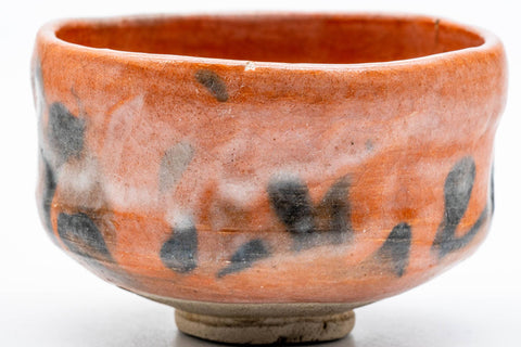 Japanese Matcha Bowl - 楽入窯 Rakunyu Kiln - Black Red Glazed Aka-raku Chawan - 400ml