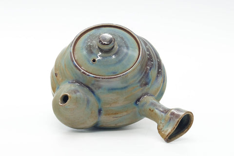 Japanese Kyusu - Green Purple Wabi Sabi Teapot - 290ml