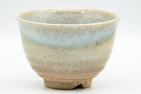 Japanese Teacup - Beige White Weathered Hagi-yaki Yunomi - 130ml
