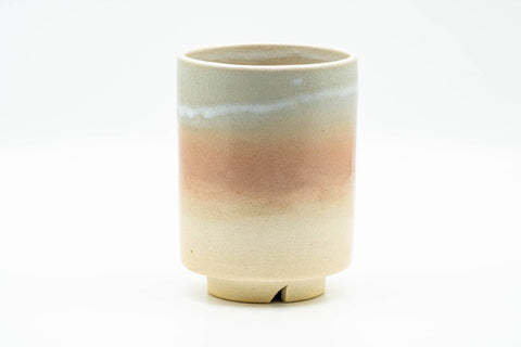 Japanese Teacup - Large Beige Pink and White Drip-Glazed Hagi-yaki Yunomi - 200ml - Tezumi