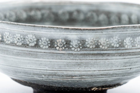 Japanese Matcha Bowl - Chrysanthemum Mishima Kiyomizu-yaki Chawan - 150ml