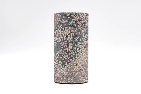 Pink White Floral Waves Washi Tea Canister - 200g
