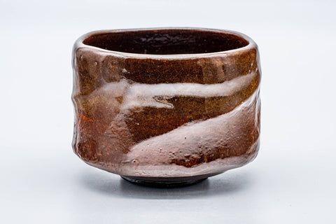 Japanese Matcha Bowl - 手 Spiraling Candy Glazed Raku Chawan - 300ml