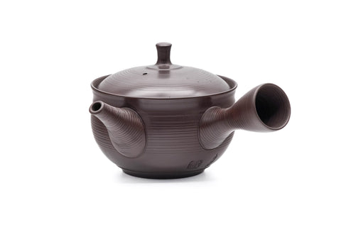 Brown Yōhen Plum Blossoms Tokoname Teapot - 200ml