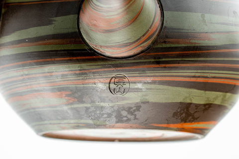 Japanese Kyusu - Glossy Green Nerikomi Tokoname-yaki Mesh Teapot - 230ml