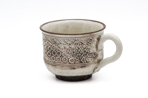 Floral Kohiki Mishima Cup and Saucer - 170ml