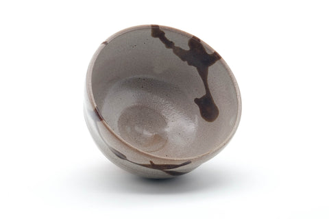 Japanese Matcha Bowl - Beige Brown Drip-Glazed Chawan - 350ml
