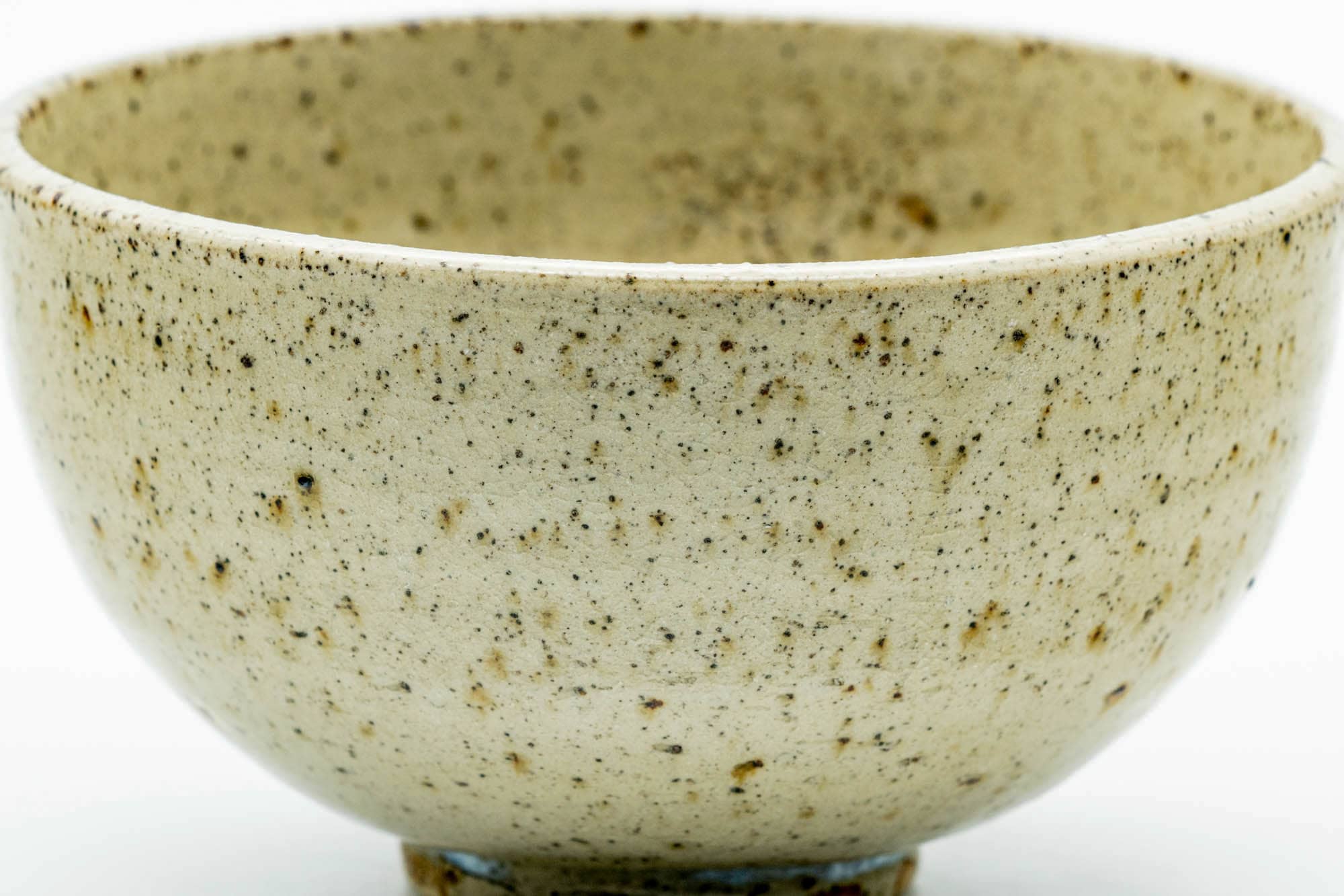 Japanese Matcha Bowl - Beige Brown Speckled Wan-nari Chawan