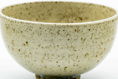 Japanese Matcha Bowl - Beige Brown Speckled Wan-nari Chawan - 250ml