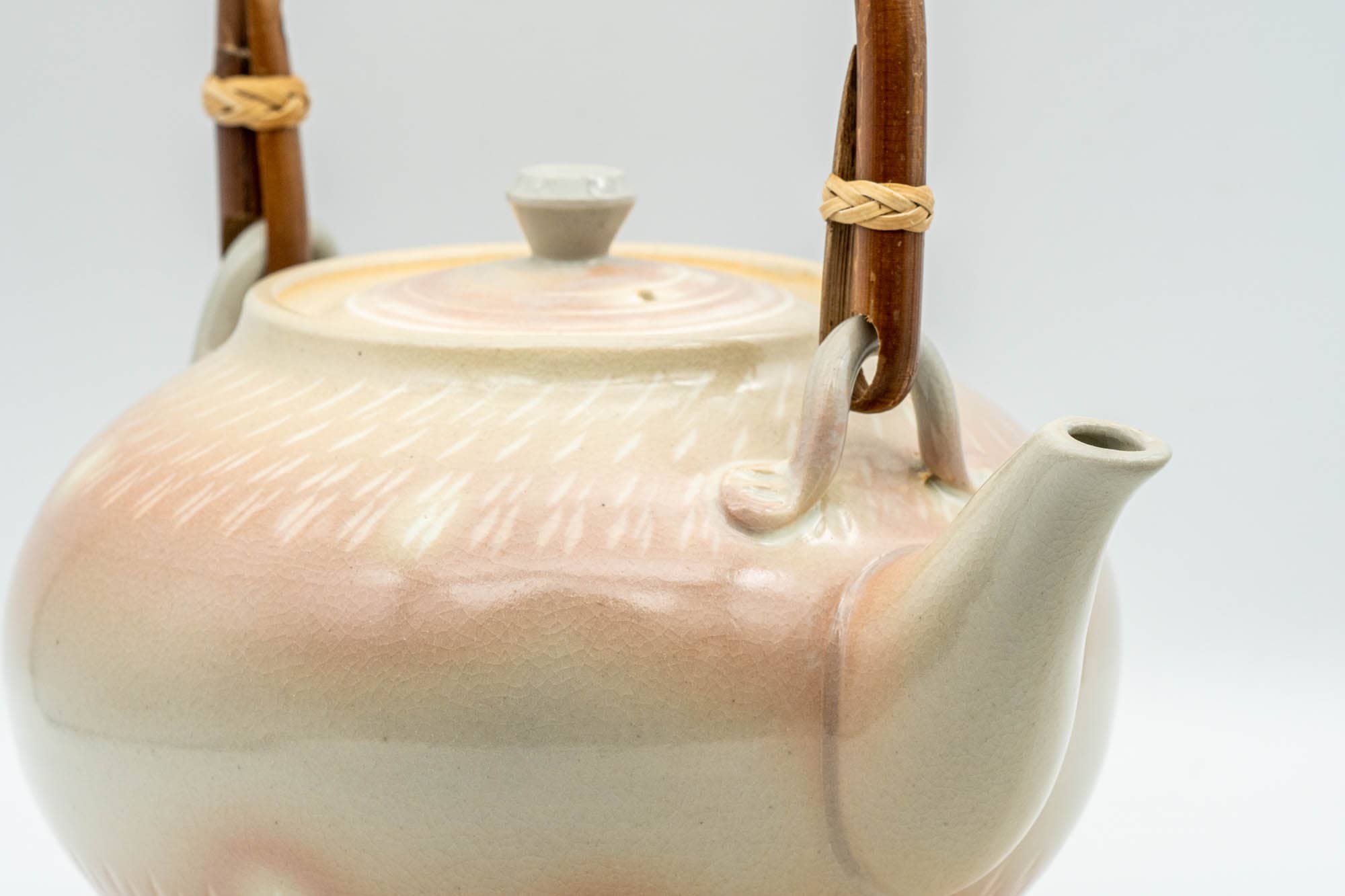 Japanese Tea Set - Gohonte Hagi-yaki Dobin Teapot with 5 Yunomi Teacups - Tezumi