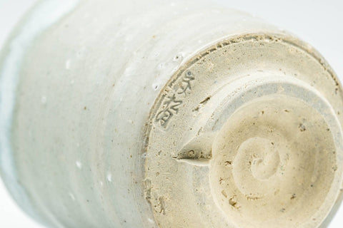 Japanese Teacup - Beige White Glazed Hagi-yaki Tsutsu-gata Yunomi - 140ml