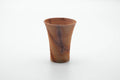 Tezumi — Japanese Teacup - Tall Orange Hidasuki Bizen-yaki Yunomi - 240ml — front view