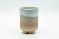 Tezumi — Japanese Teacup - Beige White Peach Tsutsu-gata Hagi-yaki Yunomi - 125ml — front view