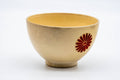 Tezumi — Japanese Matcha Bowl - Chrysanthemum Decorated Kyo-yaki Chawan - 300ml — front view from another angle