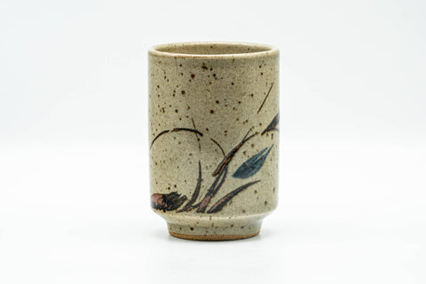 Japanese Teacup - Green Floral Karatsu-yaki Yunomi - 190ml