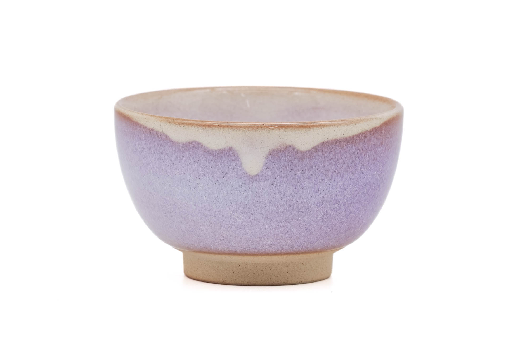Japanese Teacups - 椿秀窯 Tsubakihide Kiln - Wooden Box Set of 5 Purple Drip-Glazed Hagi-yaki Yunomi - 100ml