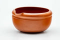 Red shudei Tokoname-yaki katakuchi water cooler in unglazed red clay with a pouring spout, front view.