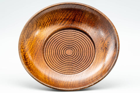 Japanese Chataku - Spiraling Wooden Tea Saucer - Tezumi